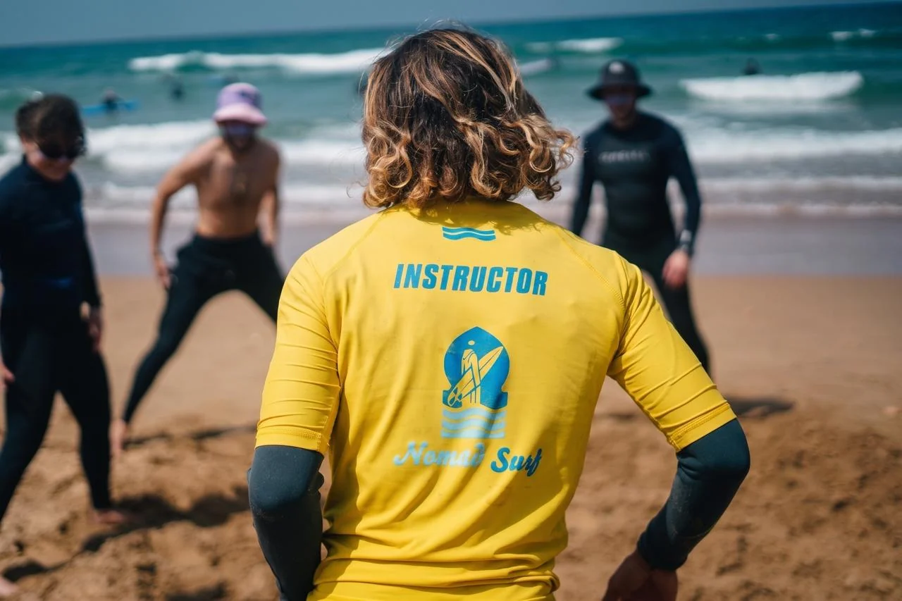 Morning surf coaching at Nomad Surf Camp